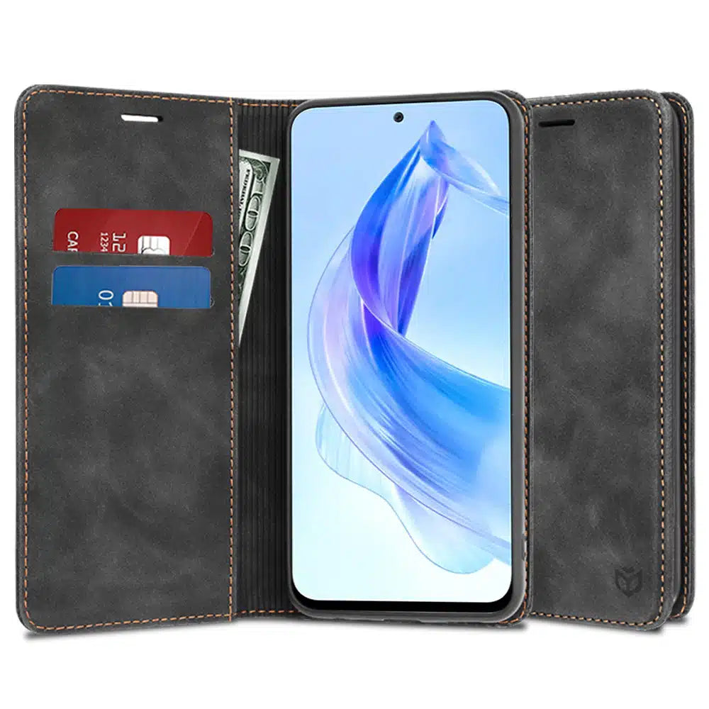Preklopna torbica "Confy Cover" za Honor 90 Lite, črna – Techsuit