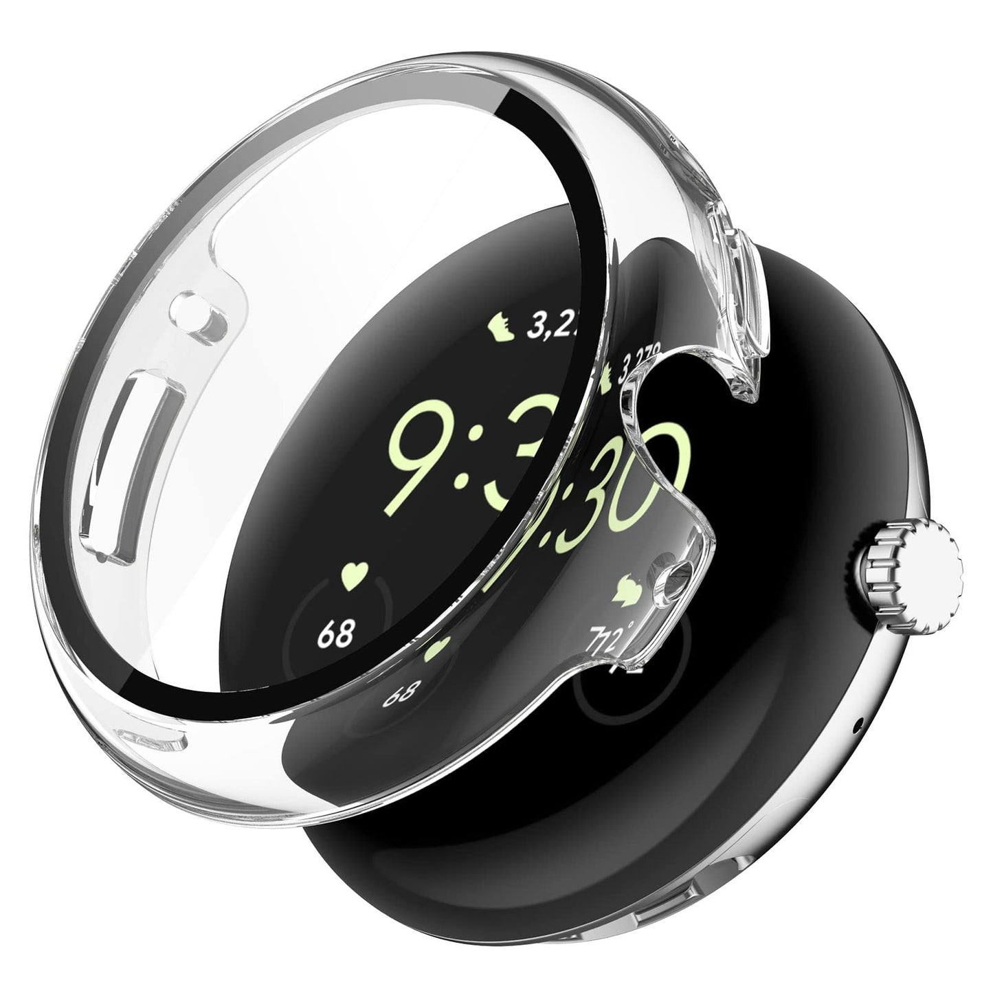 GIOPUEY Protective Case for Google Pixel Watch 1/2/3 41mm - 360° Protection