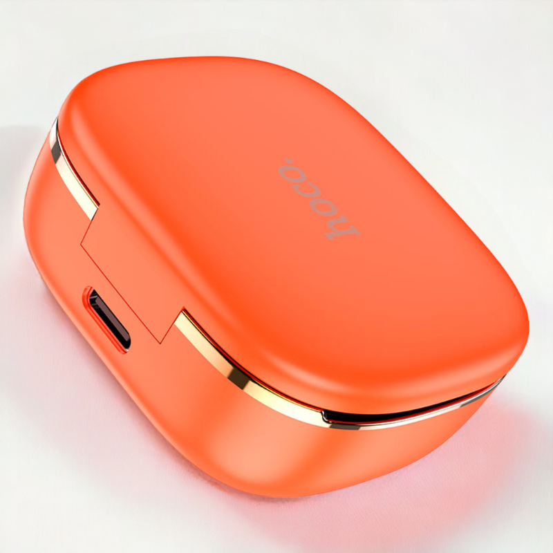 Brezžične slušalke Hoco Earbuds z LED digitalnim zaslonom na polnilni škatljici - Oranžna