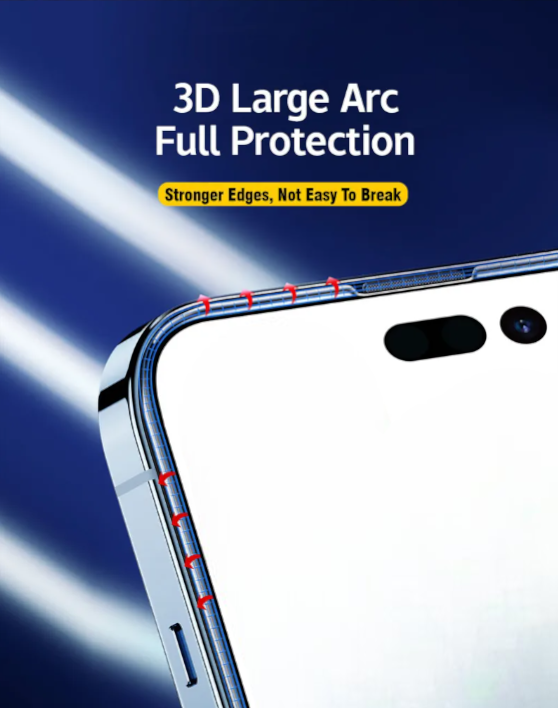 Zaščitno steklo "Premium" za Apple iPhone serije 14 in 15 plus - s črno obrobo – Infostyle – iPhone 14 Pro Max/15 Plus