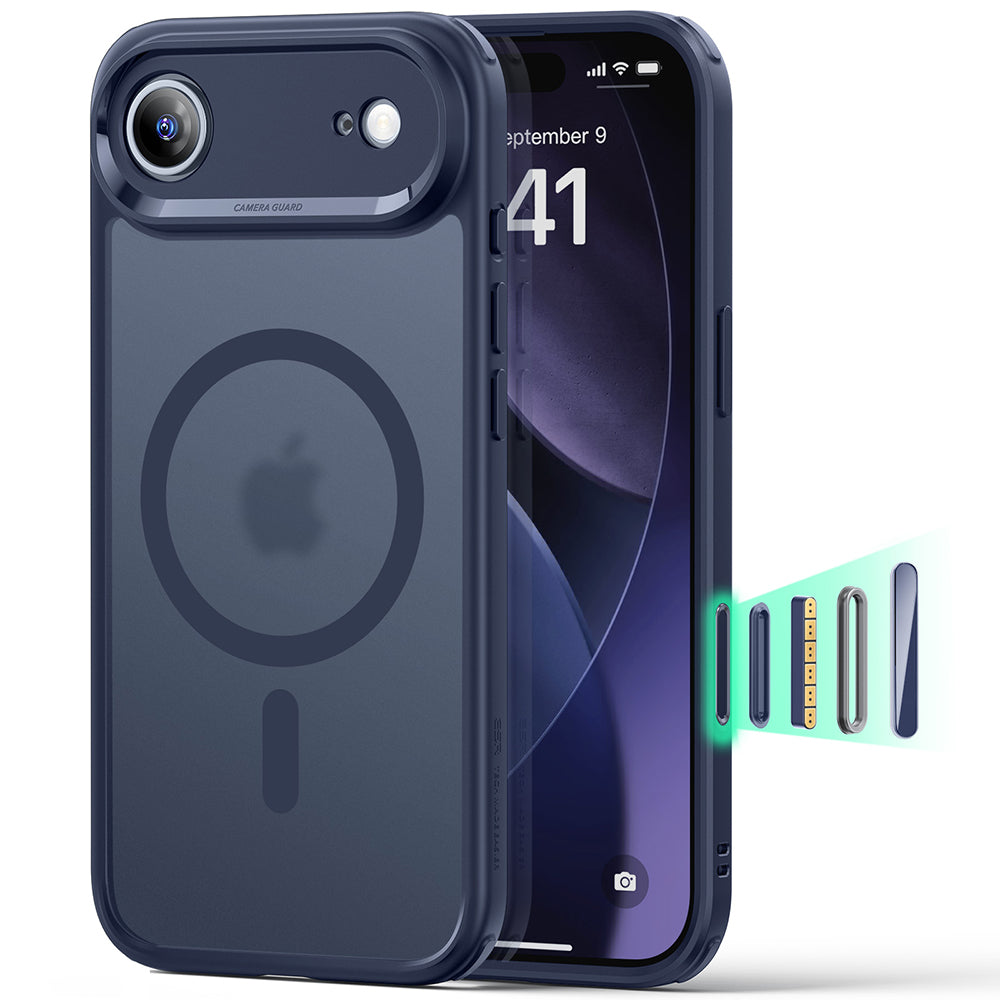 ESR Classic Hybrid HaloLock ovitek za iPhone 17 Air mat moder