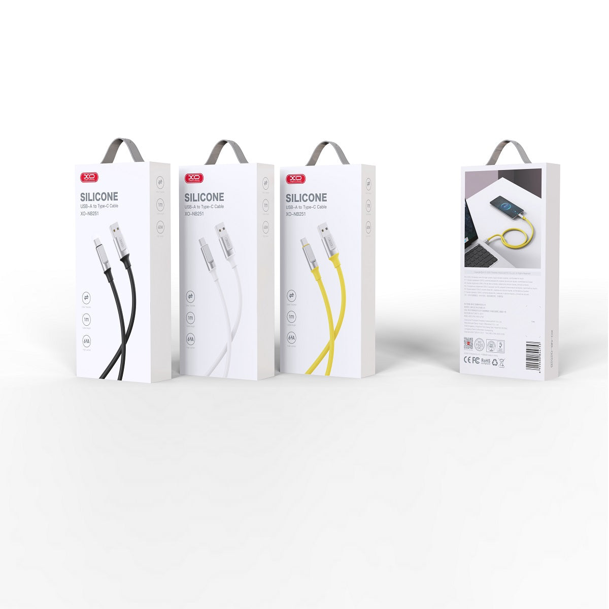 XO NB251 USB-C kabel 1 m 6A 30W črn | Hitro polnjenje