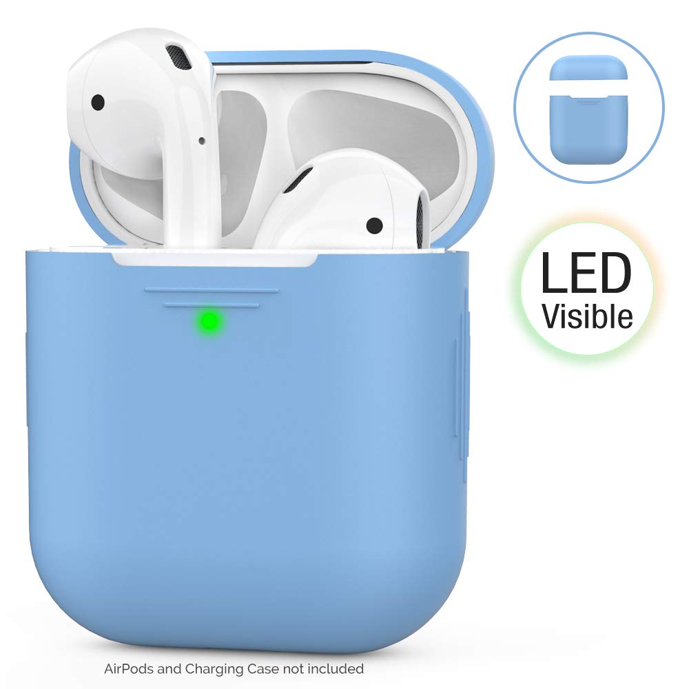 Silikonski ovitek za Apple AirPods 1 in 2 v svetlo modri barvi