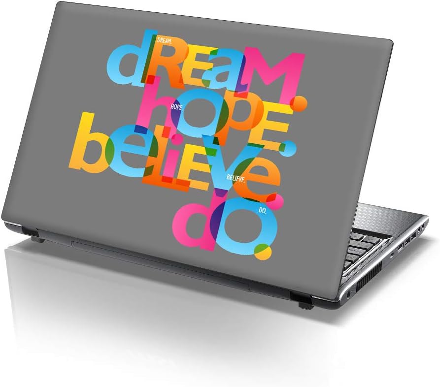 Laptop skin nalepka “Dream Hope Believe” za prenosnike do 15,4" – zaščita pred praskami in osvežitev videza