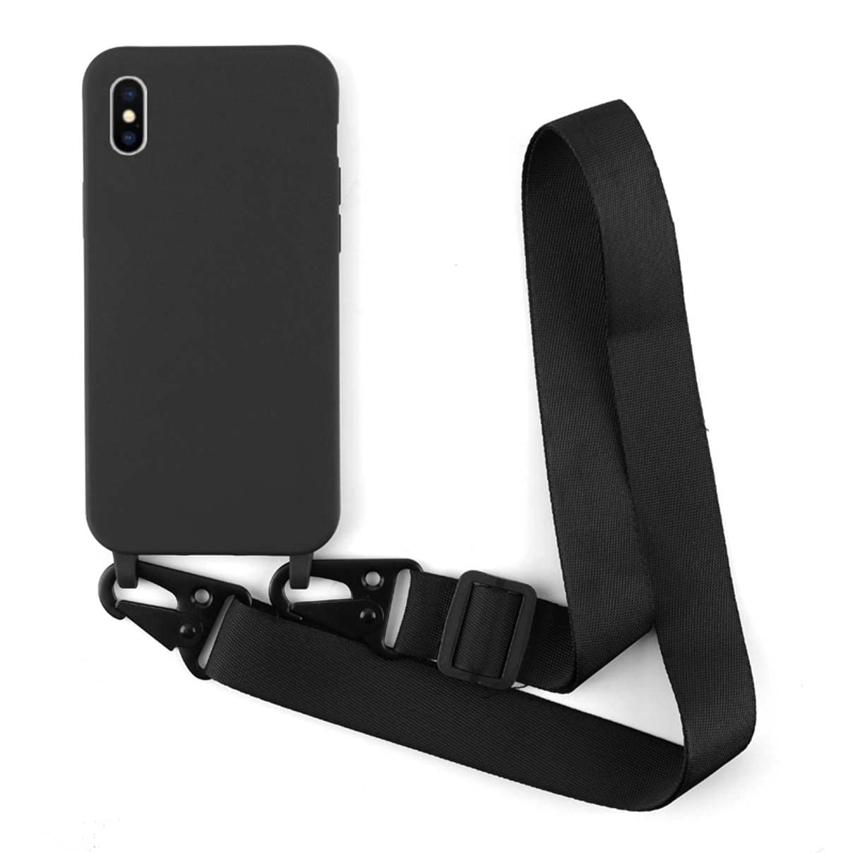 Silikonski ovitek s trakom Bigcousin za iPhone X in iPhone XS v èrni barvi
