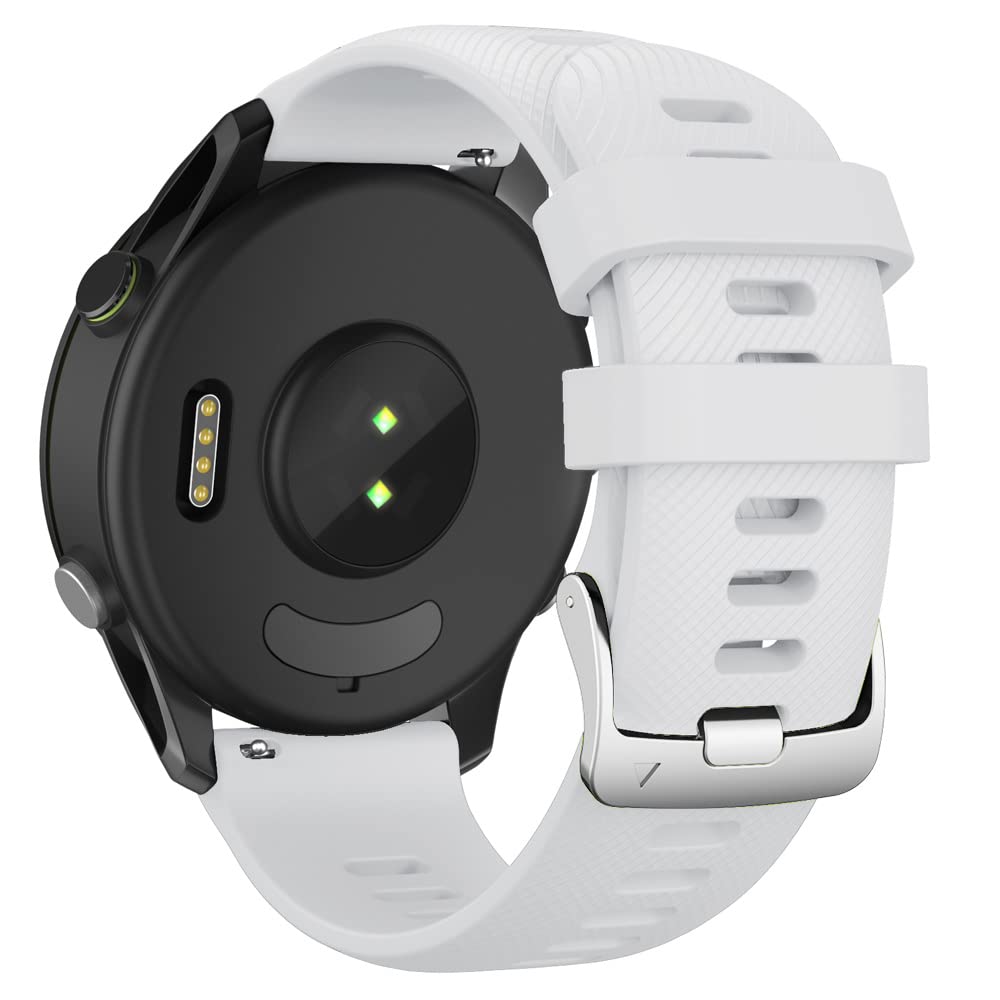 ANBEST Silicone Strap 22mm for Garmin Forerunner 255 / Vivoactive 4 / Venu 2 | white
