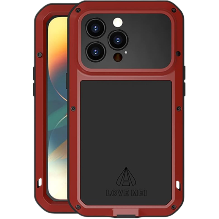 Ovitek "hibrid" za iPhone 14 Pro, rdeča – LOVE MEI