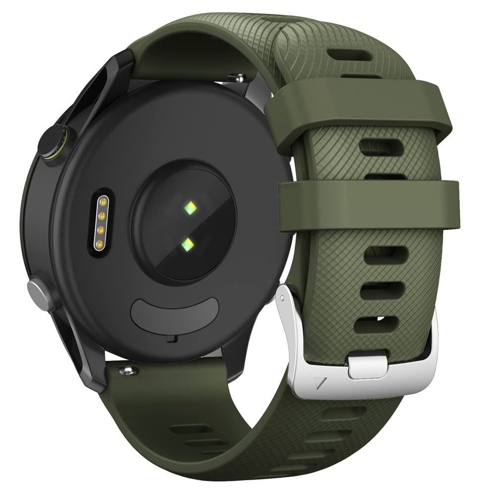 22 mm modni silikonski remen za pametne satove – Garmin, Samsung Galaxy Watch, Gear S3 – vojno zelena