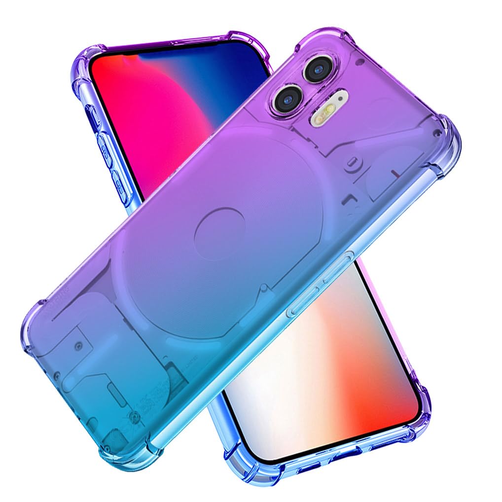 SEAHAI maskica za Nothing Phone (2) – ultra tanka TPU maskica s gradijentnim dizajnom, ljubičasta/plava