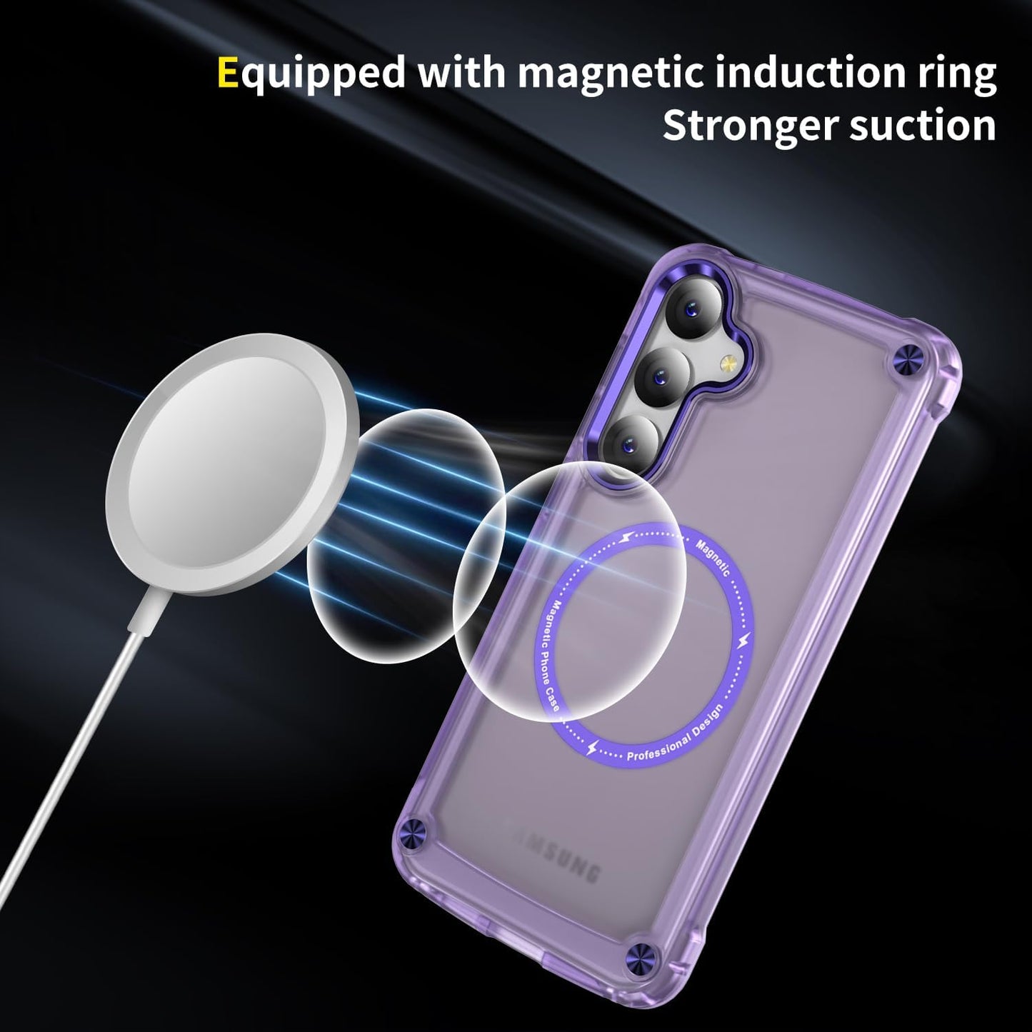 Magnetni MagSafe ovitek za Samsung Galaxy S24 - Vijoličen, TPU Zaščita Pred Udarci