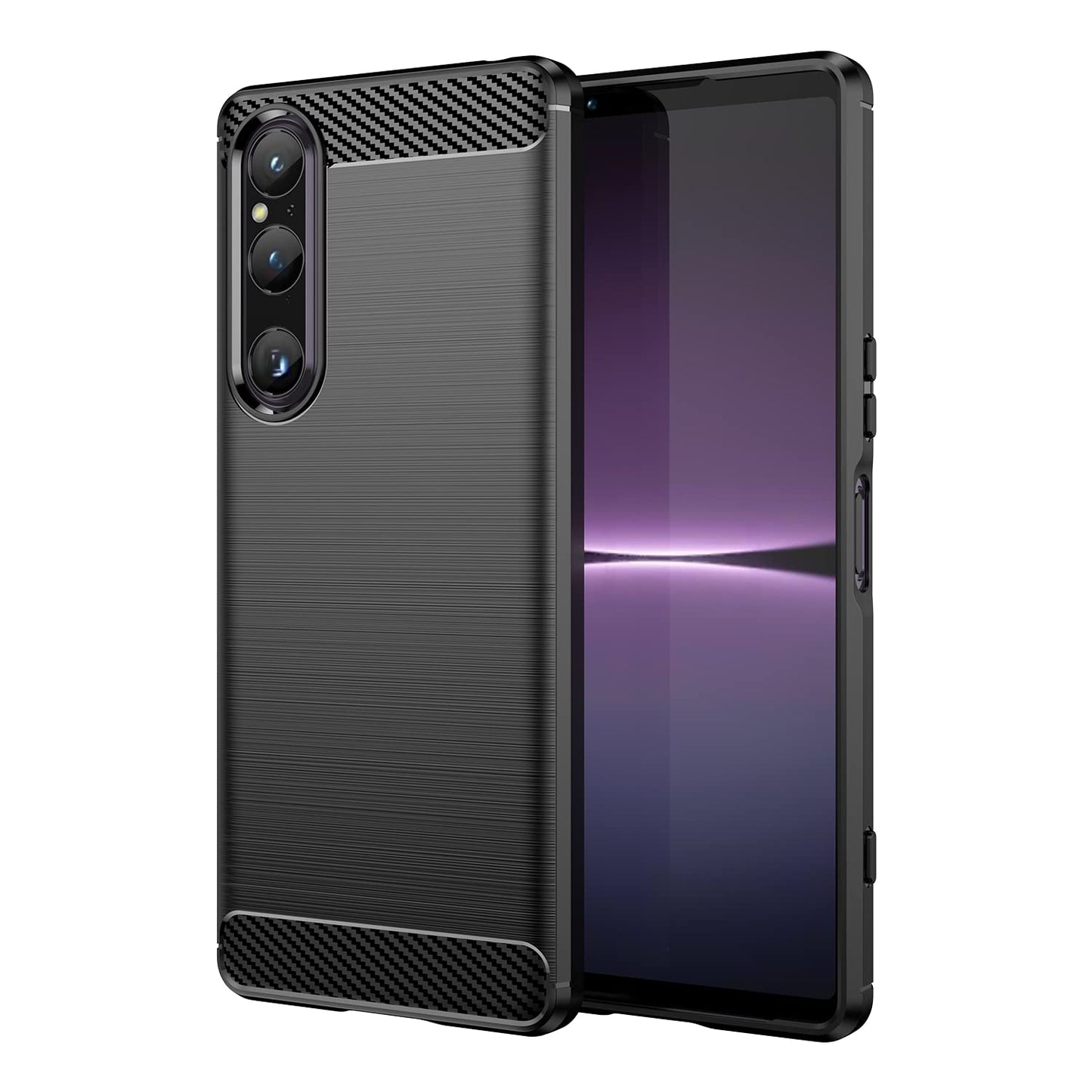 Carbon ovitek za Sony Xperia 1 V – črna