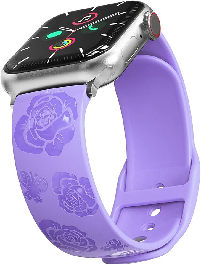 HALLEAST Glitter Flower Strap with Case for Apple Watch 38/40/41mm - Purple
