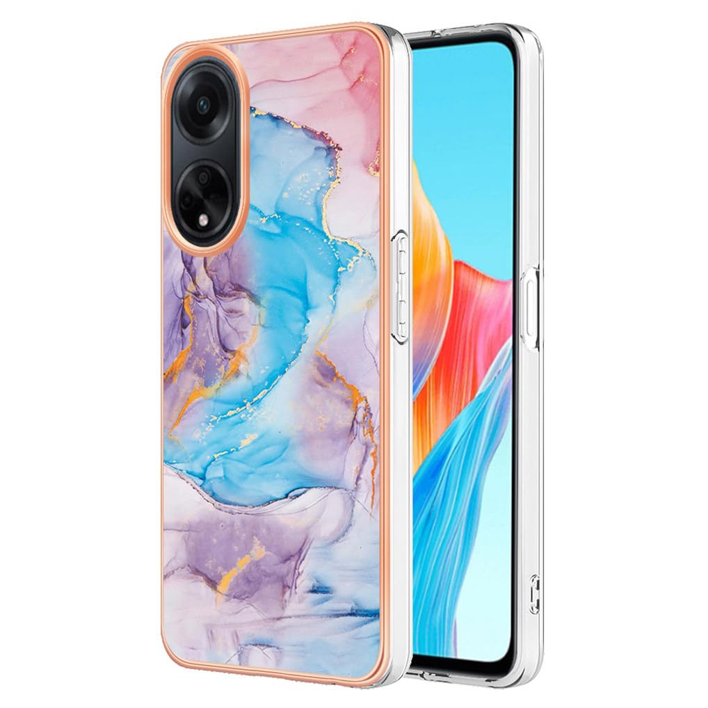 SEAHAI Case for OPPO A98 5G - Ultra Thin TPU Protective Case, Marble Blue
