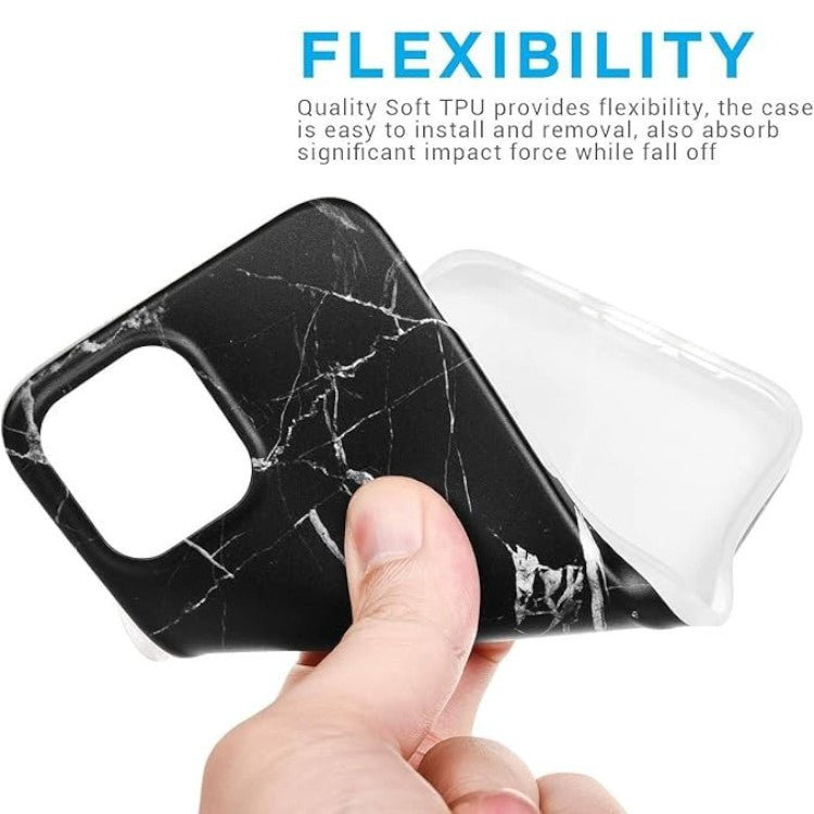 Ovitek "marble" za iPhone 15 Pro, črna – Yiscase