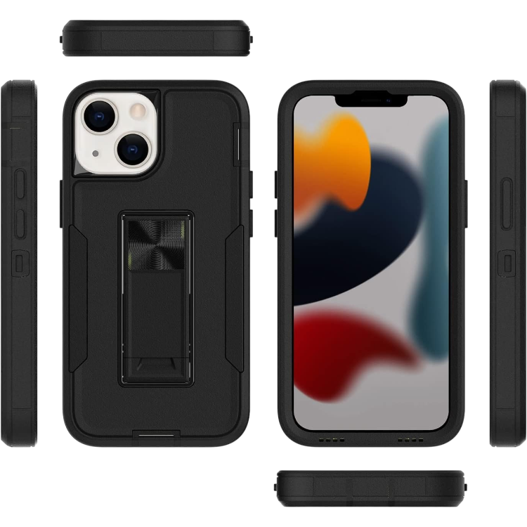 Ovitek s stojalom za iPhone 15 Plus /14 Plus, črna – Yiscase