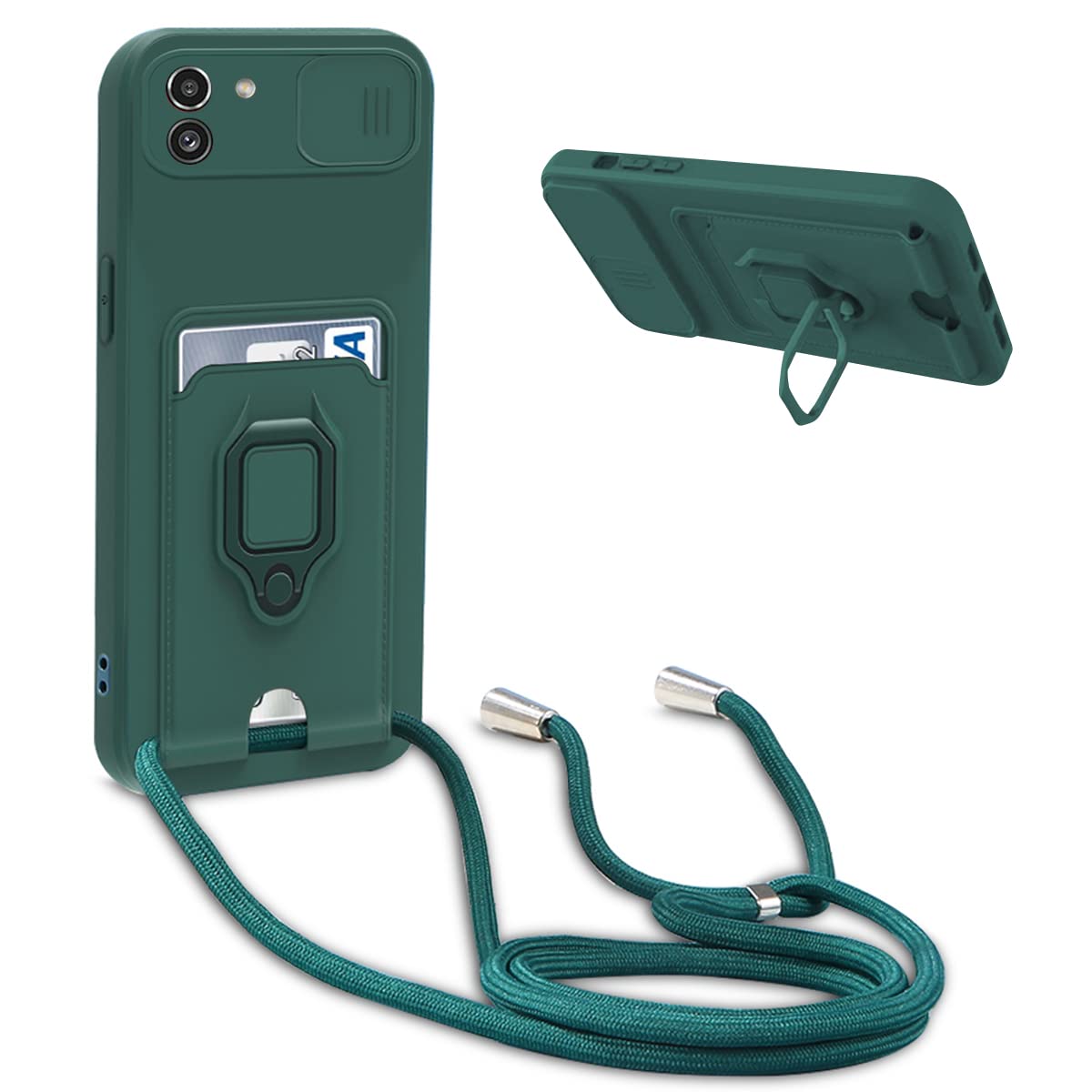 ovitek-bigcousin-samsung-galaxy-a03-vrtljivo-stojalo-temno-zelena