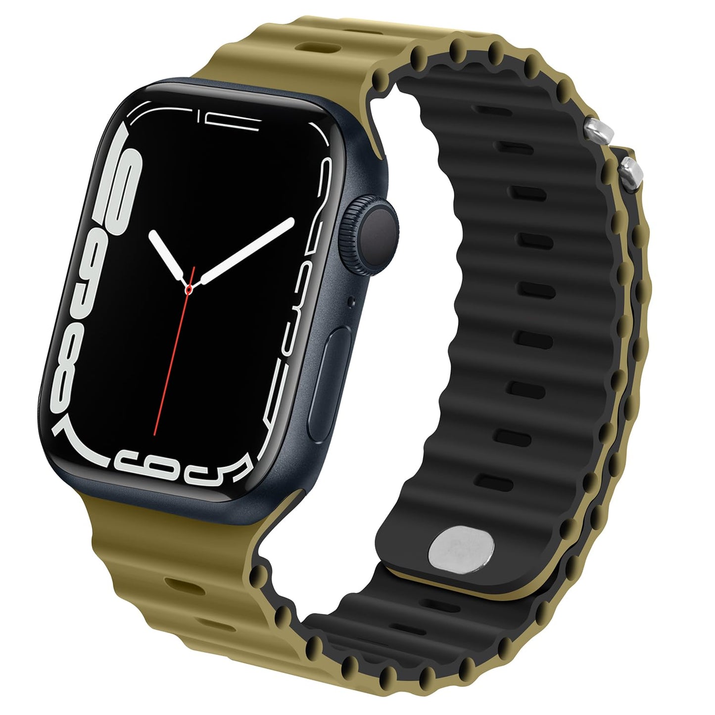 Anlinser Silicone Strap for Apple Watch 41mm / 40mm / 38mm – Sports Band Olive/Black