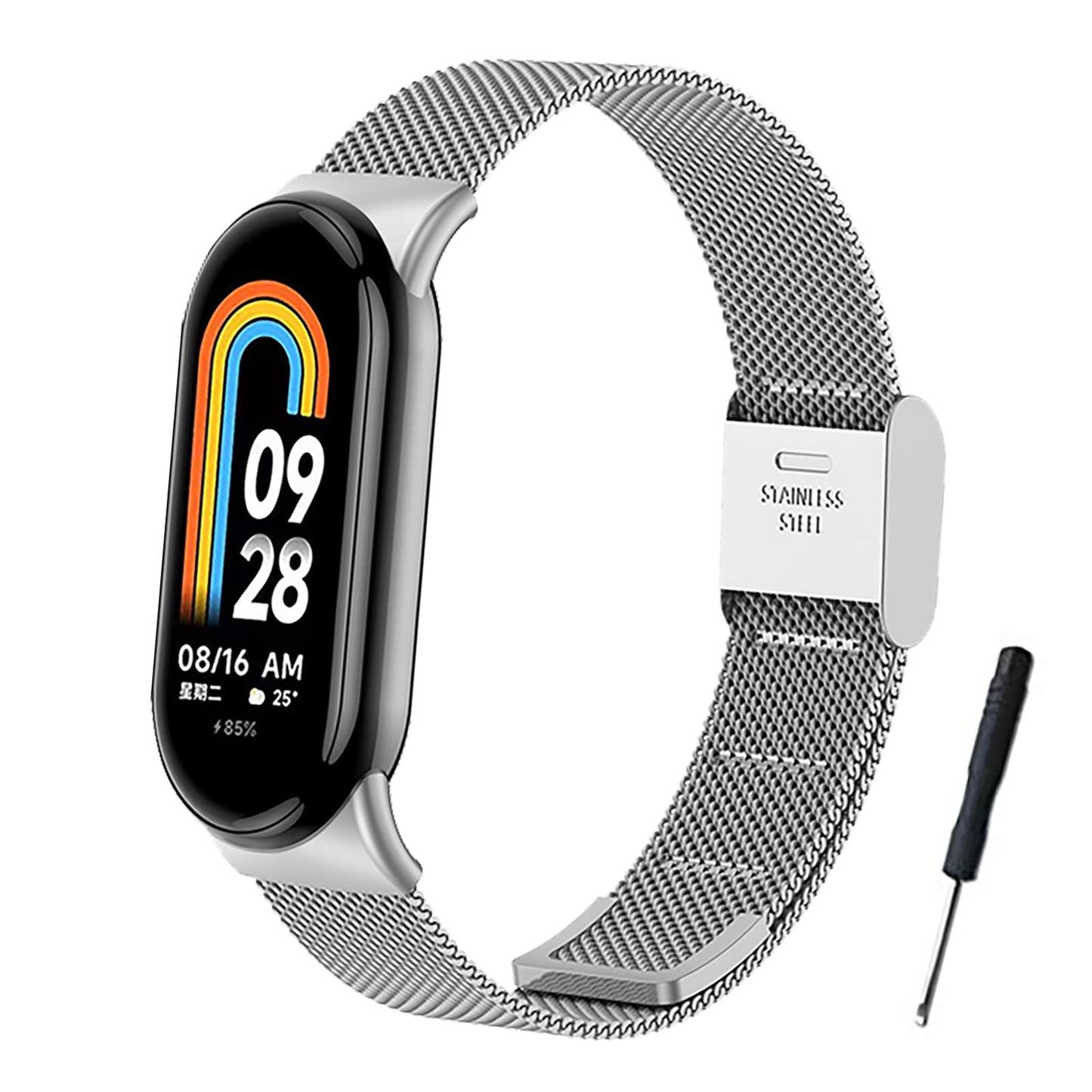 kovinski pasek za xiaomi mi band 8 srebrna