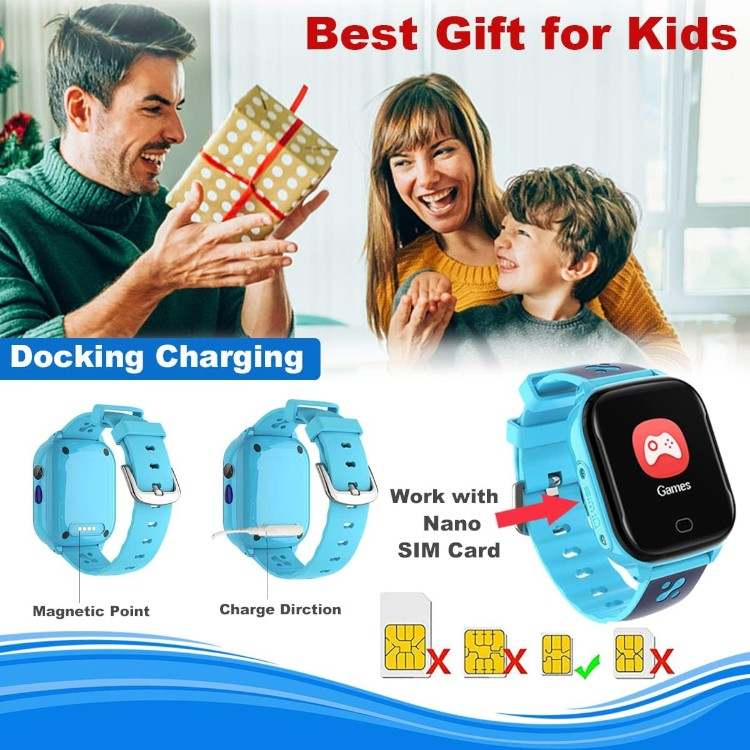 Otroška pametna ura "FRLONE" 2G, črna / modra