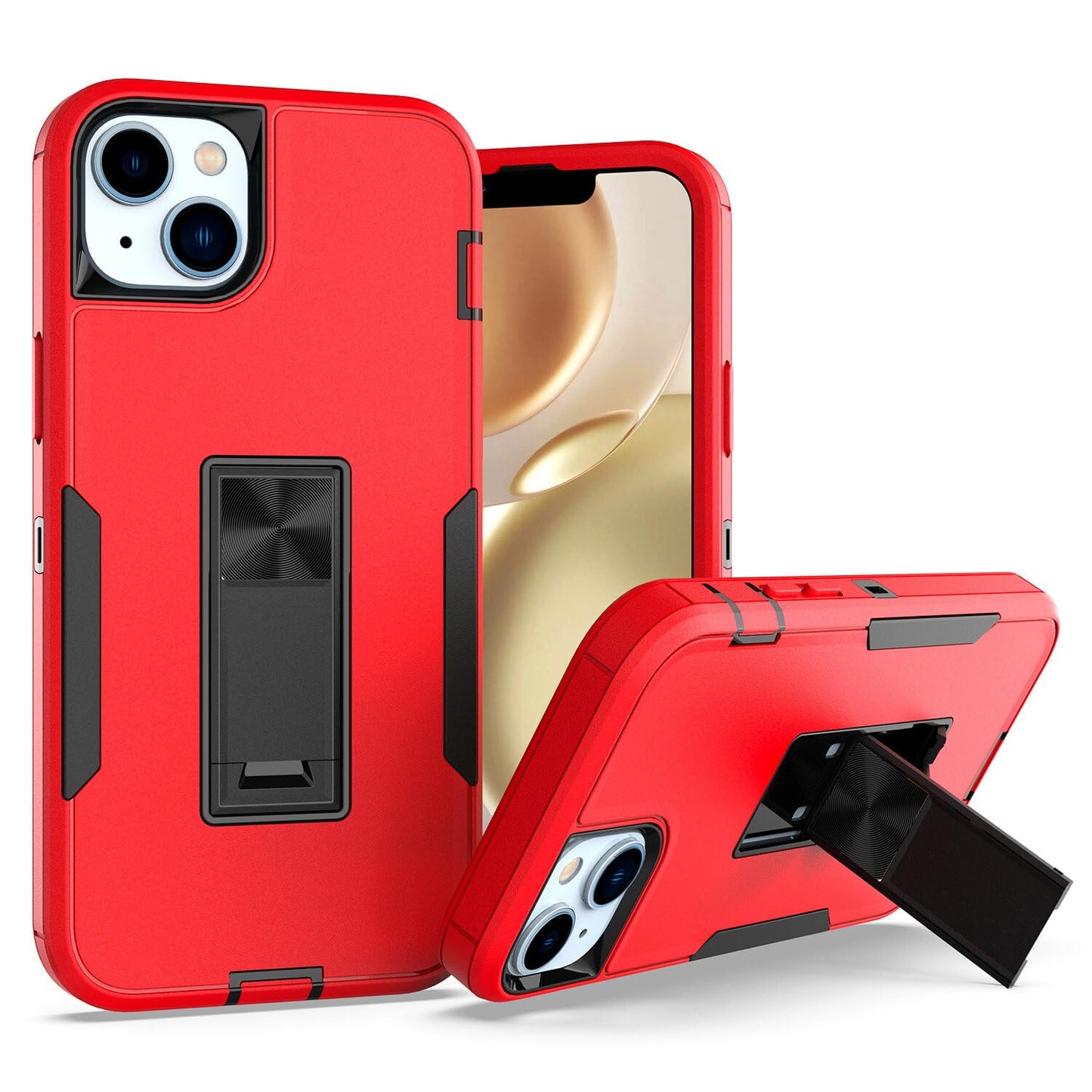 bumper ovitek s stojalom za iphone 15 plus rdeca crna