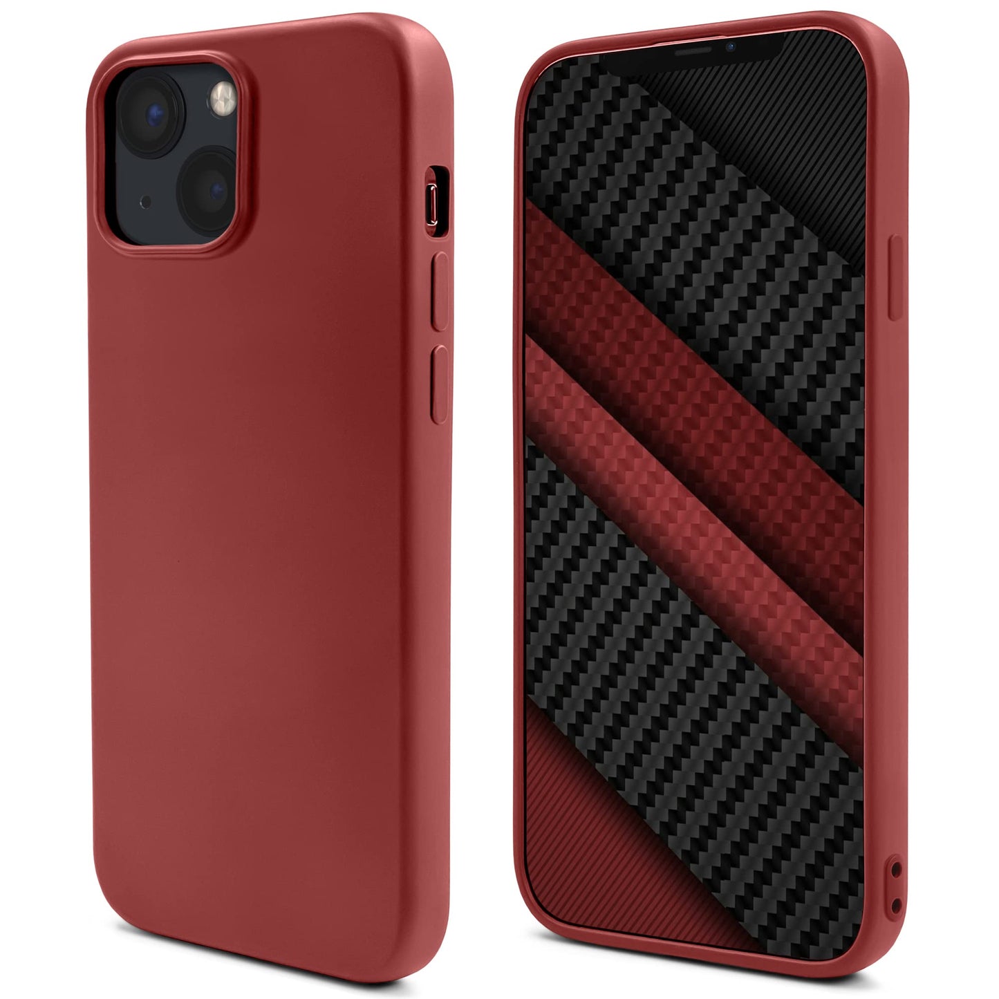 silikonski ovitek moozy za iphone 13 vinsko rdeca