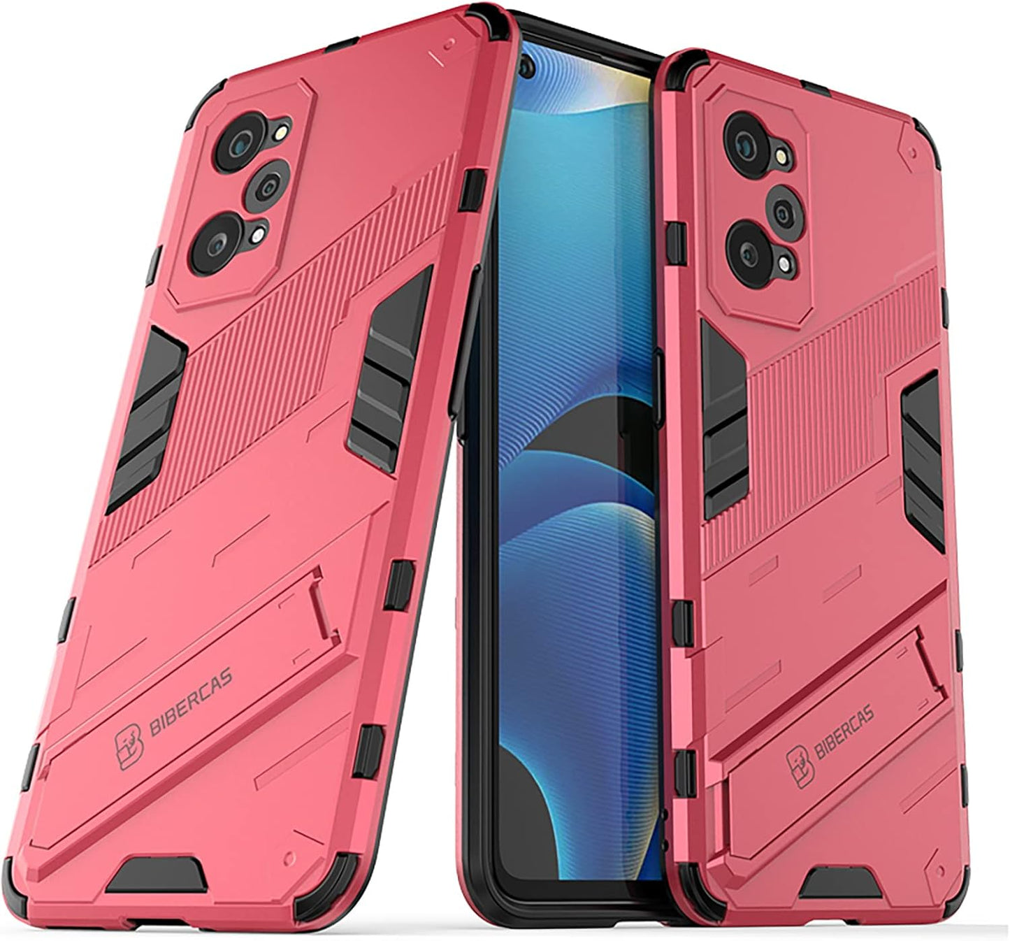 GIOPUEY Hybrid Case for Realme GT Neo 3T / GT2 / GT Neo 2 – Rose Red, Shockproof with Kickstand