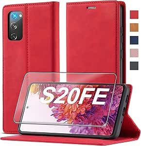 Flip Case + Screen Protector "LC.IMEEKE" for Samsung Galaxy S20 FE – red