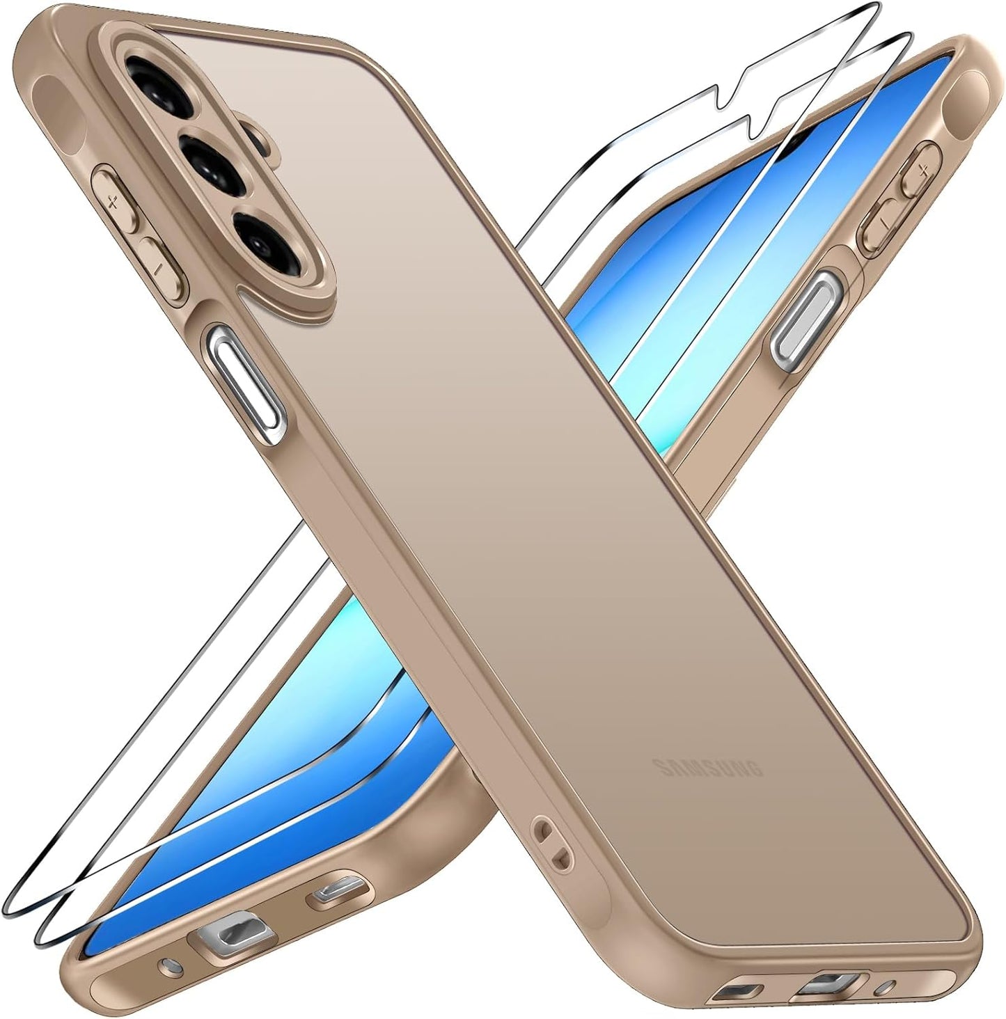 iVoler 3-v-1 zaščitni komplet za Samsung Galaxy A17 – ovitek + 2x kaljeno steklo, titan