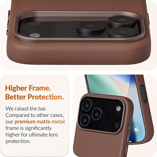 LONLI Vele futrola od prave europske kože za iPhone 17 Pro