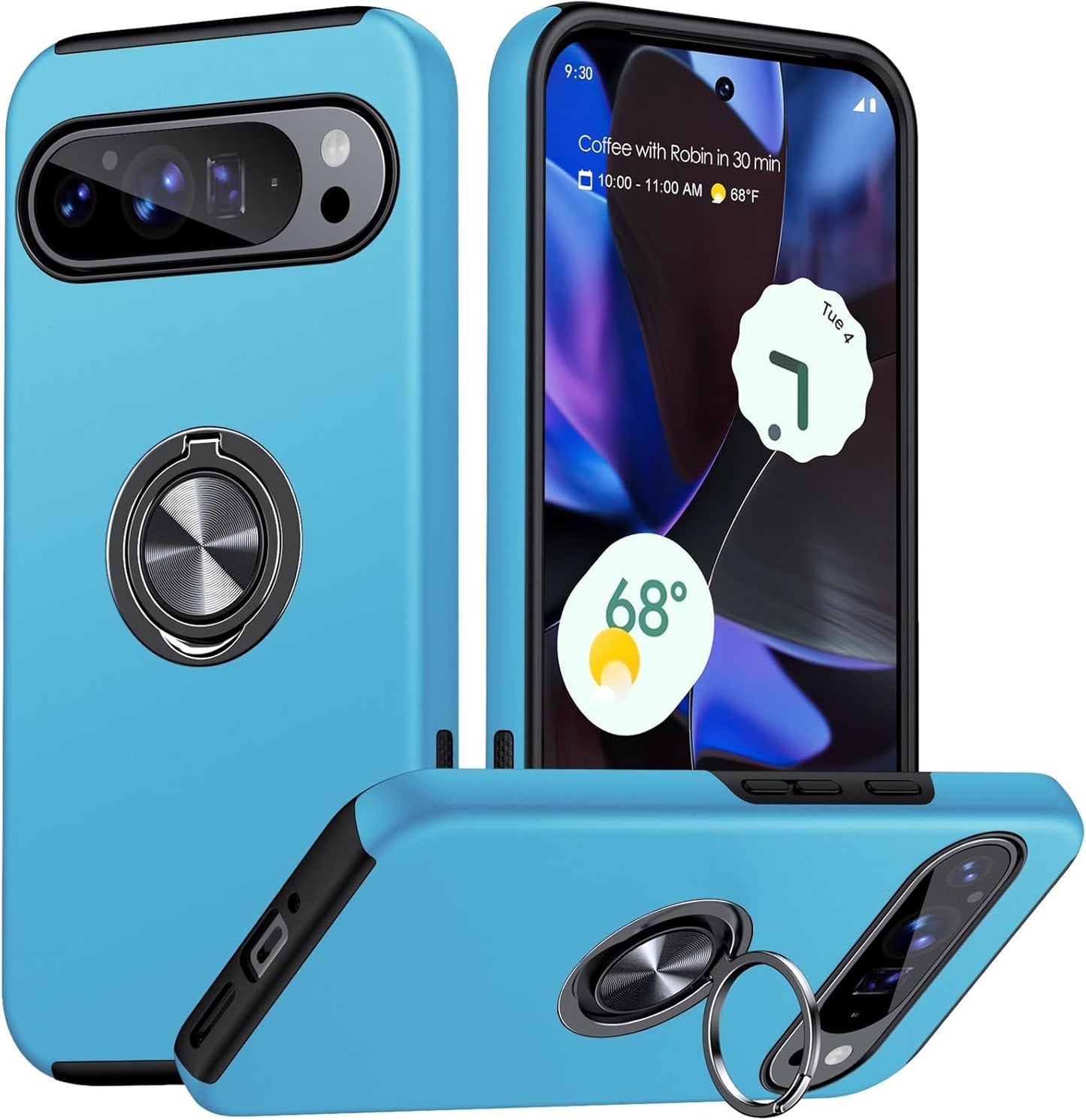 AOUIA ovitek Google Pixel 8 Pro – vojaška zaščita, 360° stojalo, moder