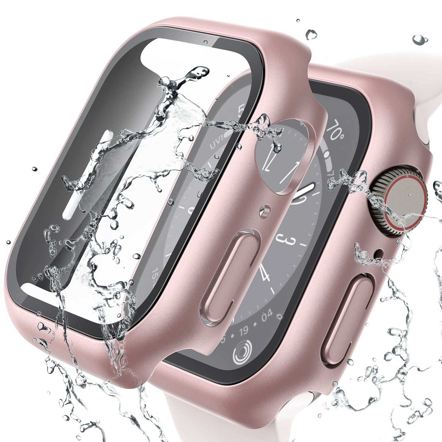 ovitek in zascita zaslona za apple watch series 8 7 45mm roza