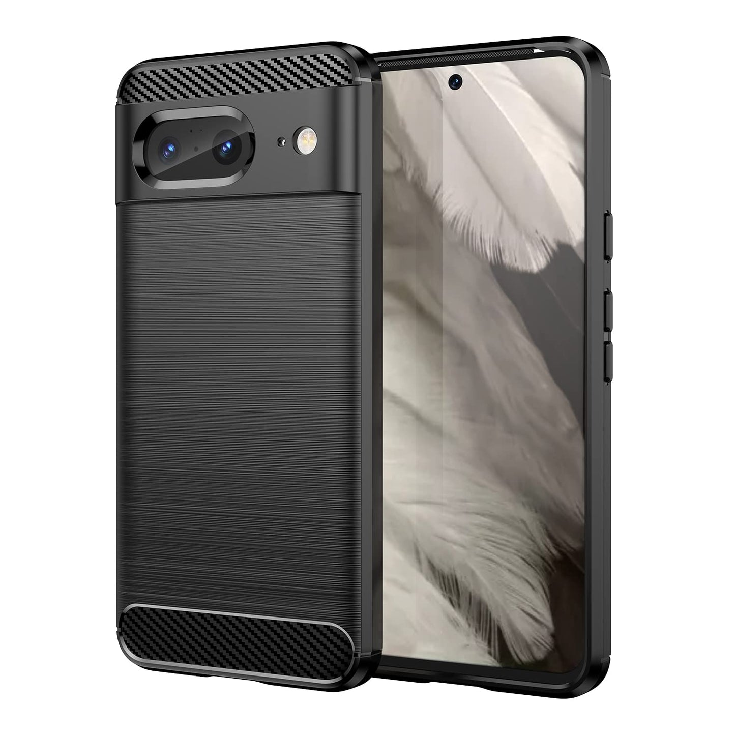 Carbon case for Google Pixel 8 – soft TPU silicone, protective, black