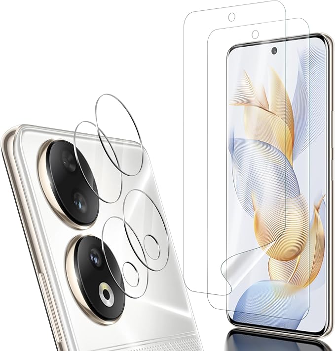 NEWZEROL Protector Set for Honor 90 5G – 2 Films + 2 Camera Protectors