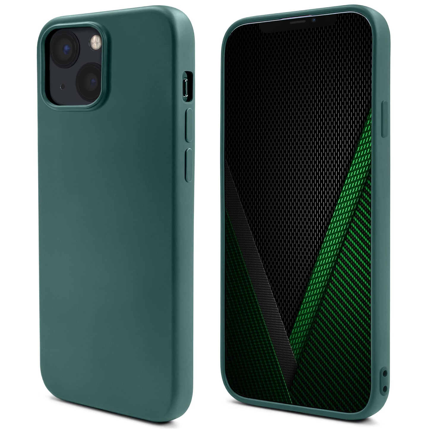Silikonski ovitek Moozy za iPhone 13 temno zelena