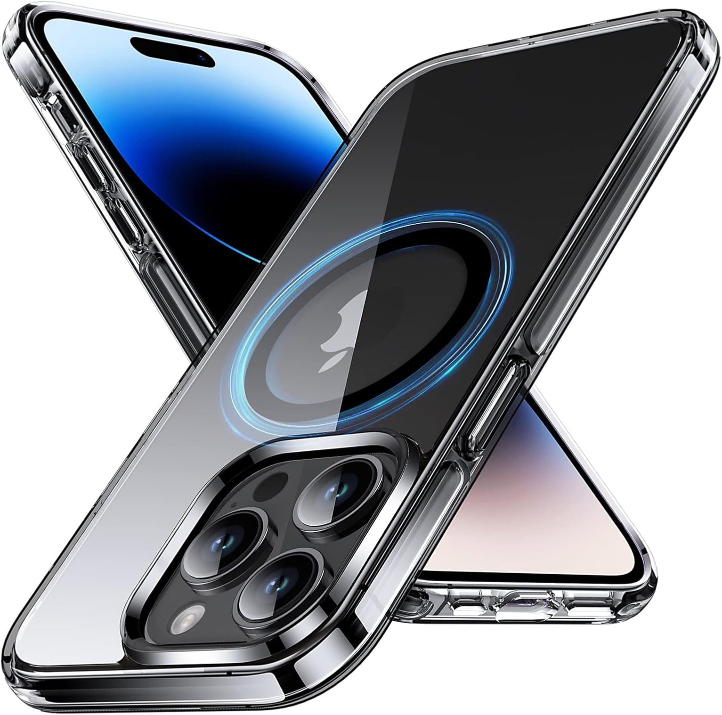 Magnetic Clear Case for iPhone 14 Pro – Black, MagSafe Compatible, MIL-Tested