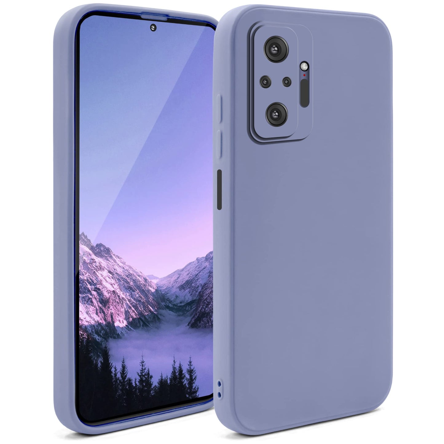 Moozy Minimalist Silicone Case for Xiaomi Redmi Note 10 Pro / Pro Max – blue-grey, matte TPU