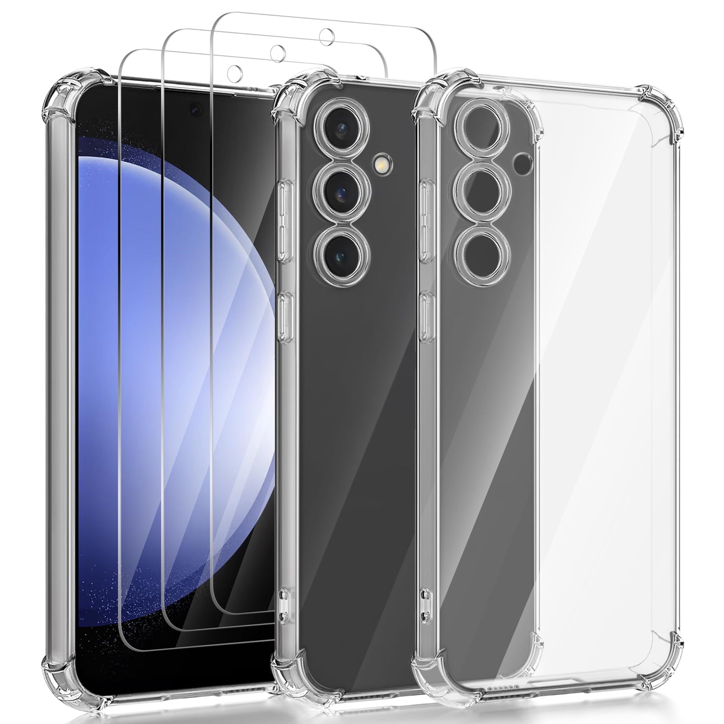 Case + screen protector for Samsung Galaxy S23 FE – 3x 9H tempered glass + TPU case