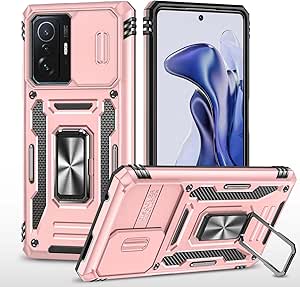 BigCousin maska za Samsung Galaxy M53 5G sa zaštitom kamere i rotirajućim stalkom od 360° – roza