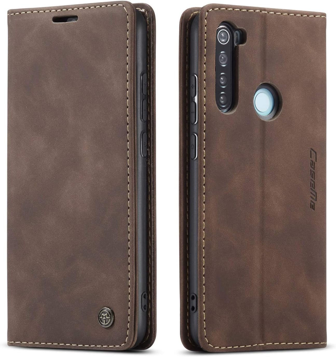 Bigcousin Flip Case for Xiaomi Redmi Note 8 - brown