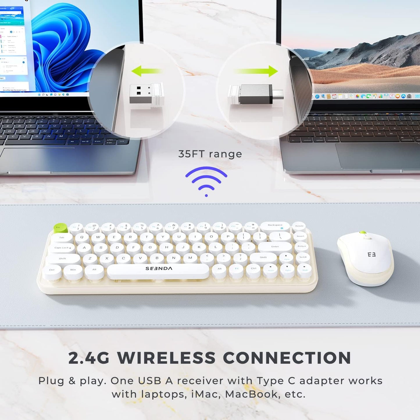 Tipkovnica ''seenda'' z miško USB-C adapterjem