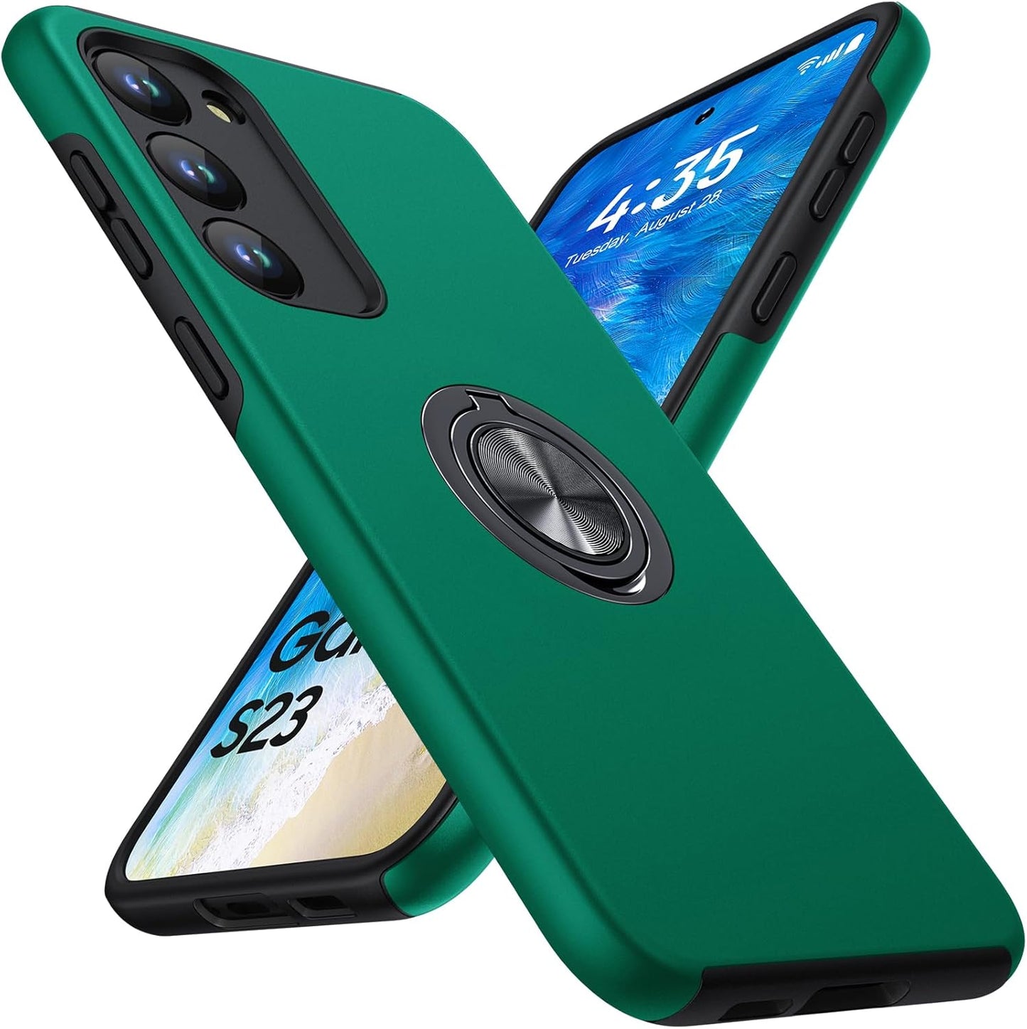 AOUIA ovitek z obročnim stojalom za Samsung Galaxy A34 5G – temno zelena