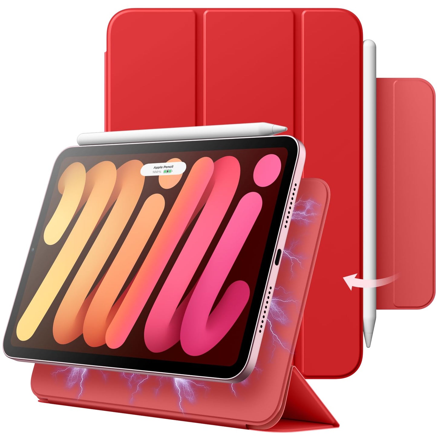 magnetni ovitek jetech za ipad mini 2024 rdeca