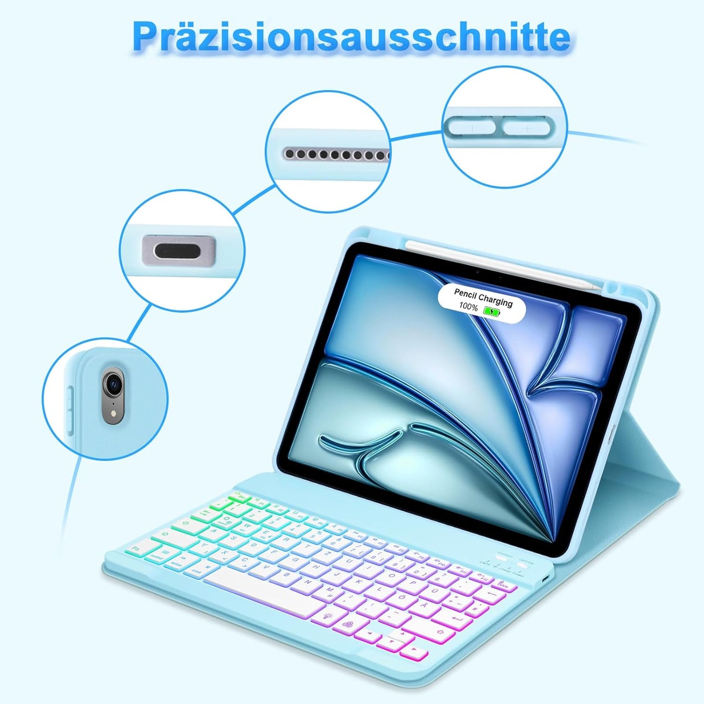 Ovitek s tipkovnico za iPad Air 6th Gen M2 11 Inch 2024 / Air 5th Gen 2022 / Air 4th Gen 2020 – Infostyle