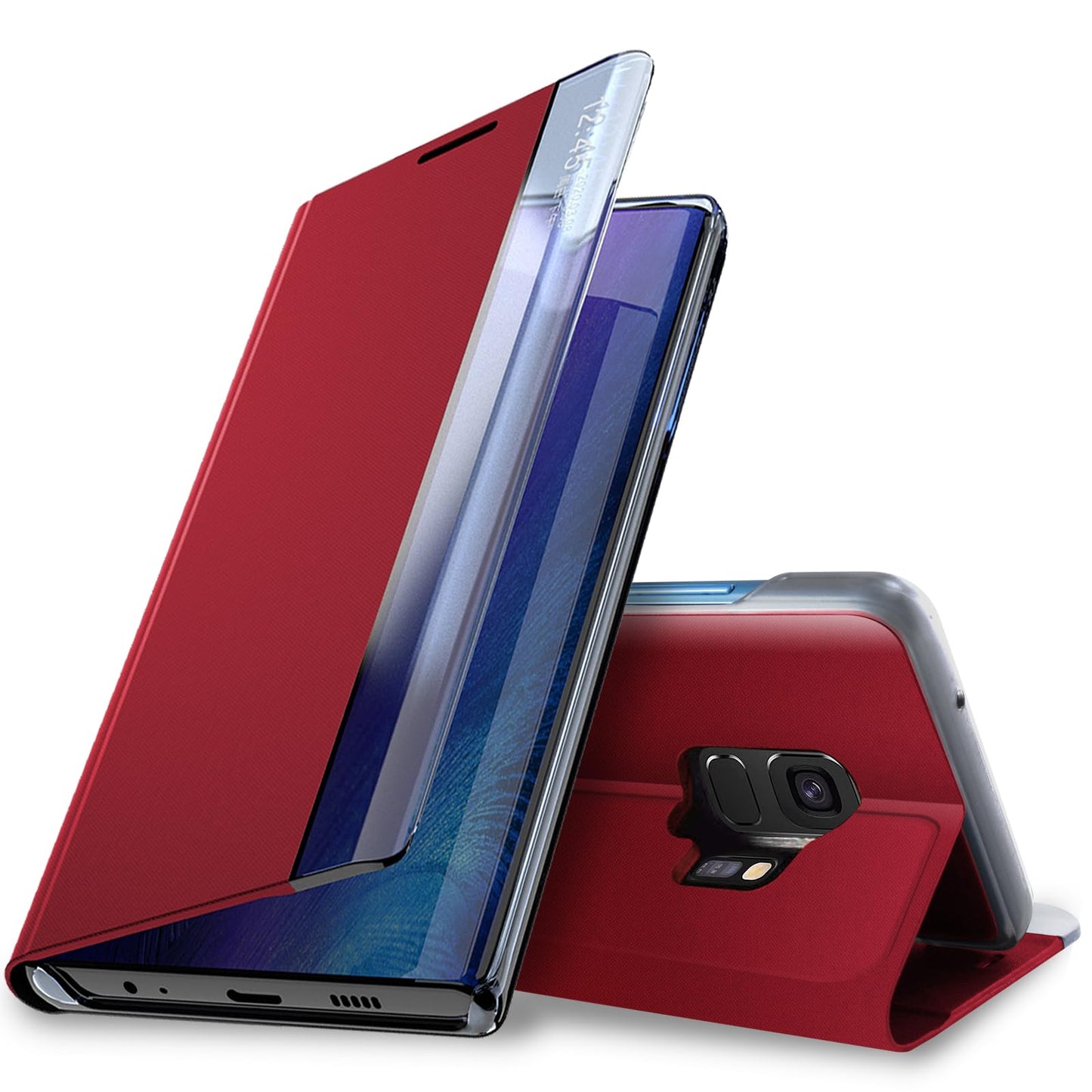 preklopna torbica neivi za samsung galaxy s9 crno rdeca