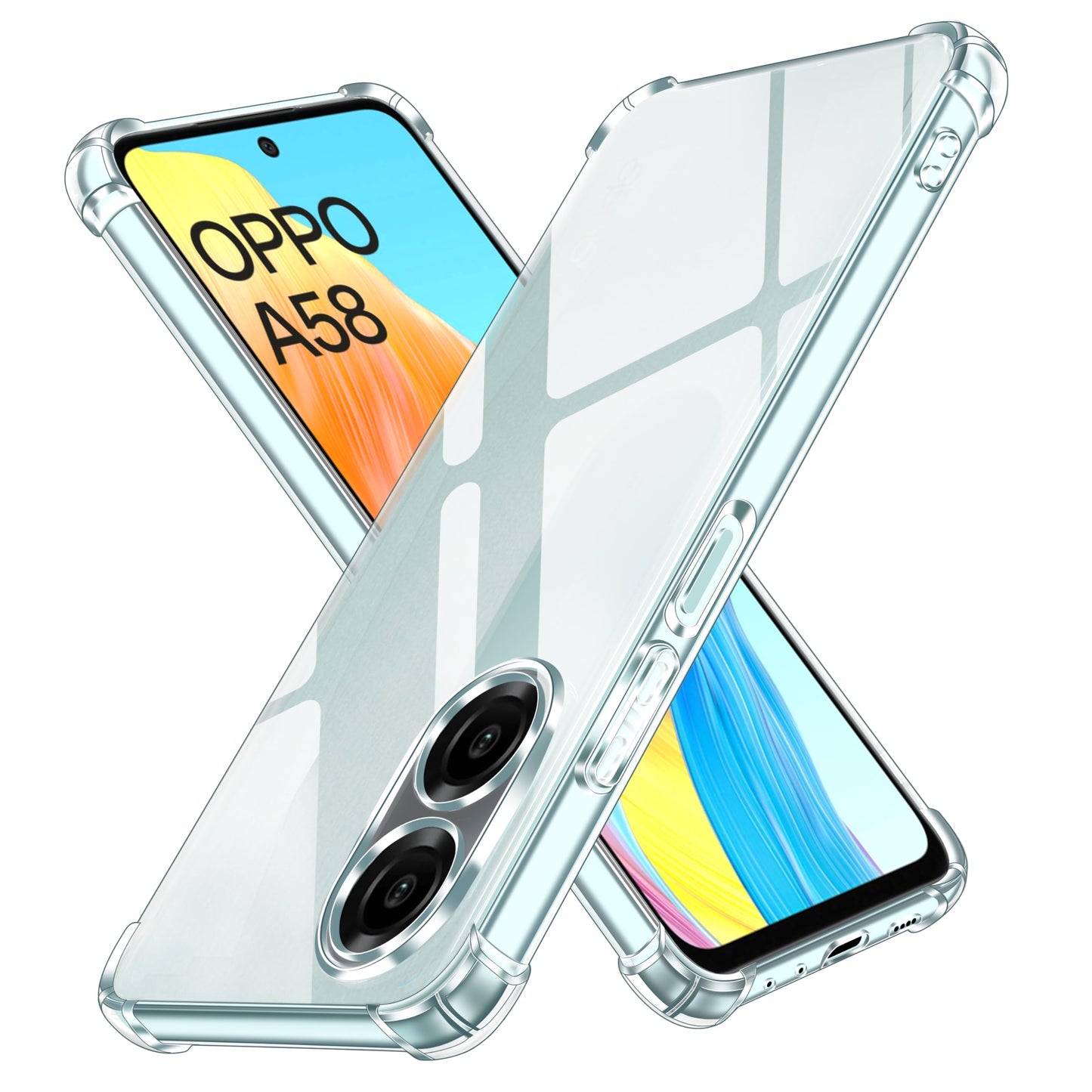 iVoler prozoren TPU ovitek za Oppo A58 4G - Tanek Silikonski Ovitek