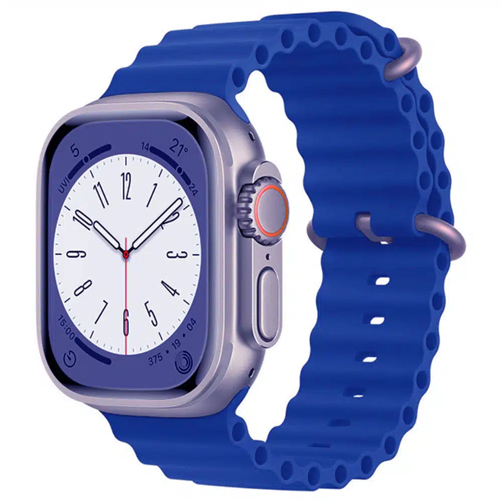 Silikonski pašček Techsuit za Apple Watch 42/44/45/49mm, modra – Temno modra / Silikon