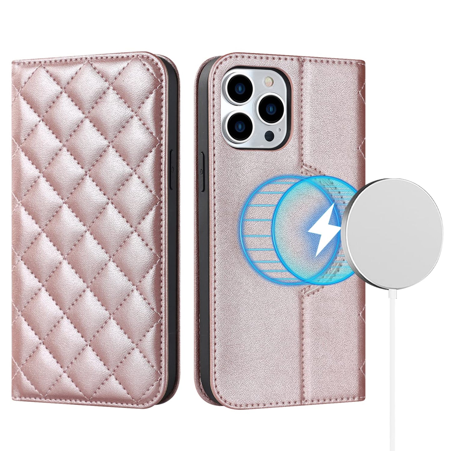 Lokass preklopna torbica za iPhone 14 Pro Max roza