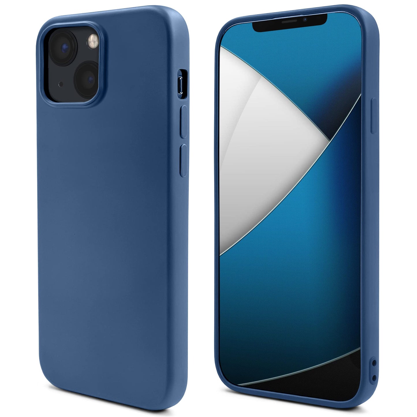 Silikonski ovitek Moozy za iPhone 13 Mini temno modra
