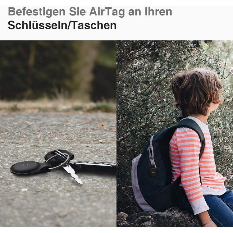 Nereides PU usnjen ovitek za Airtag, črna