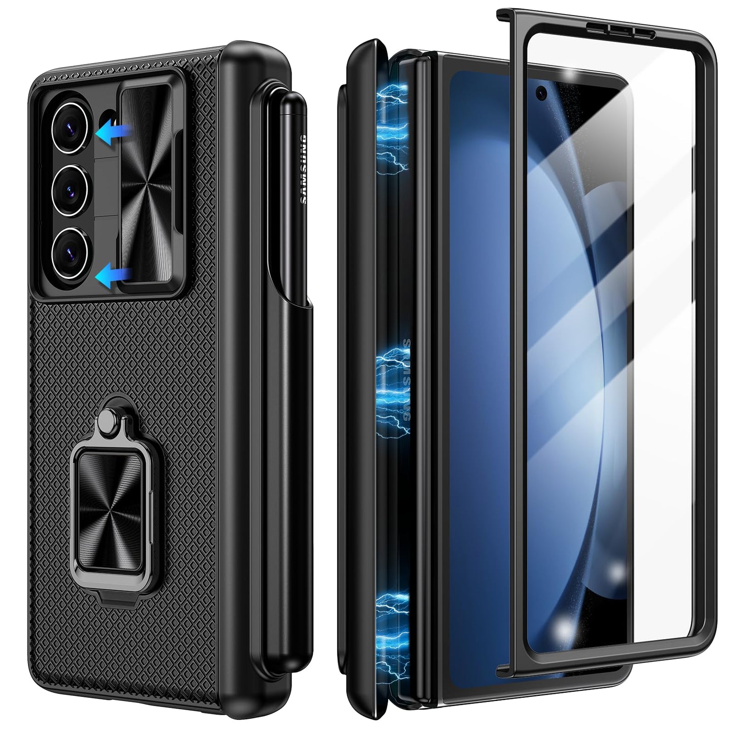 Doeshine ovitek z držalom za pisalo za Samsung Galaxy Z Fold 5 èrna